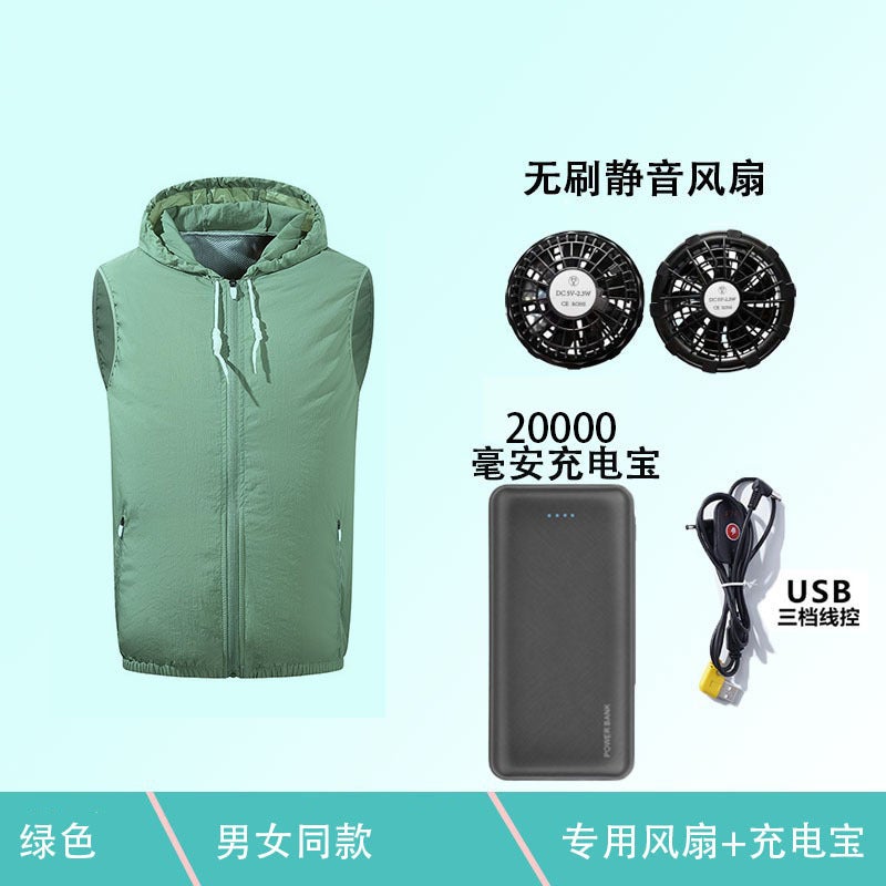 Leisure Cooling Refrigeration Air Conditioning Clothing Usb With Electric Fan Sun Protection Vest Work Clothes - Image 5