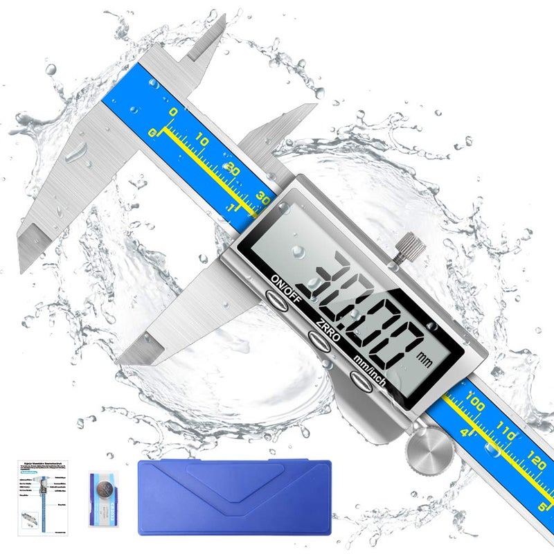 Qfun Caliper Measuring Tool Digital Caliper Industrial Quality Precision Electronic Vernier Caliper Inch/Millimeter Measurement Micrometer for Jewelry - Accuracy Ip54 Waterproof Caliper Measure Tool - Image 1