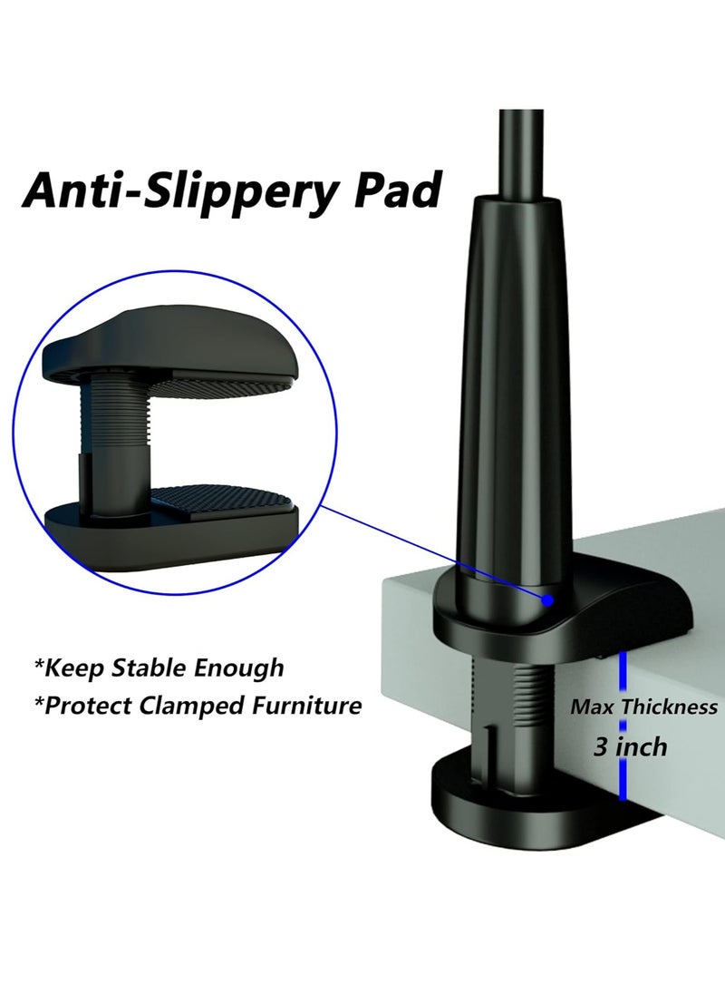 Generic Cell Phone Clip Bed Stand Holder, with Grip Flexible Long Arm Gooseneck Bracket Mount Clamp for Desk, Compatible with iPhone 14 Pro Max XR X 8 7 6 or other 3.5-7" Devices (Black)  - Image 3