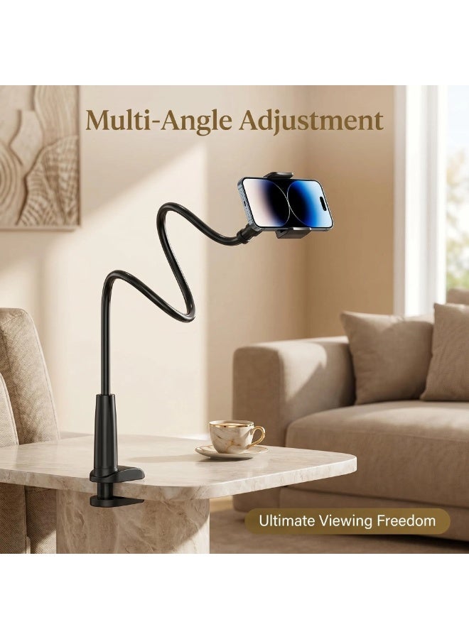 DAILYLIFE Flexible Phone Holder for Bed & Desk – 360° Adjustable Long Arm Stand, Hands-Free Clip Mount, Compatible with 3.5–7 inch Smartphones, Non-Slip Base, Ideal for Video Calls, Cooking, Reading - Image 1