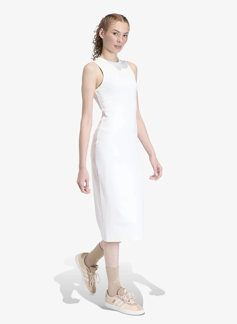 Adidas white All Szn Rib Dress for Women | Best Price UAE