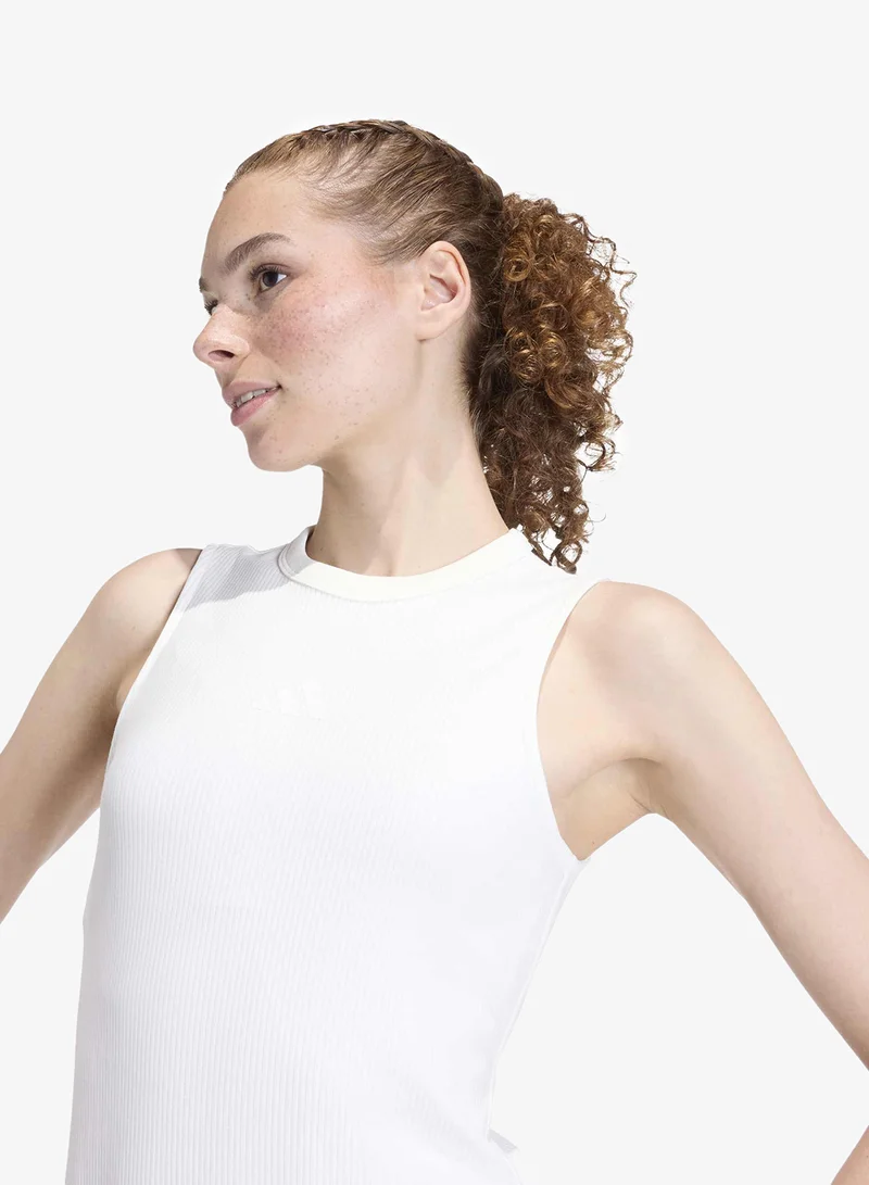 Adidas white All Szn Rib Dress for Women | Best Price UAE