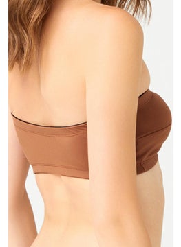 COTTONHILL Strapless Crop Top Bustier Milk Coffee  - Image 2