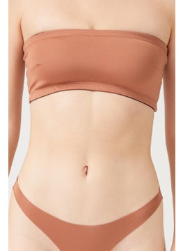 COTTONHILL Strapless Crop Top Bustier Milk Coffee  - Image 4