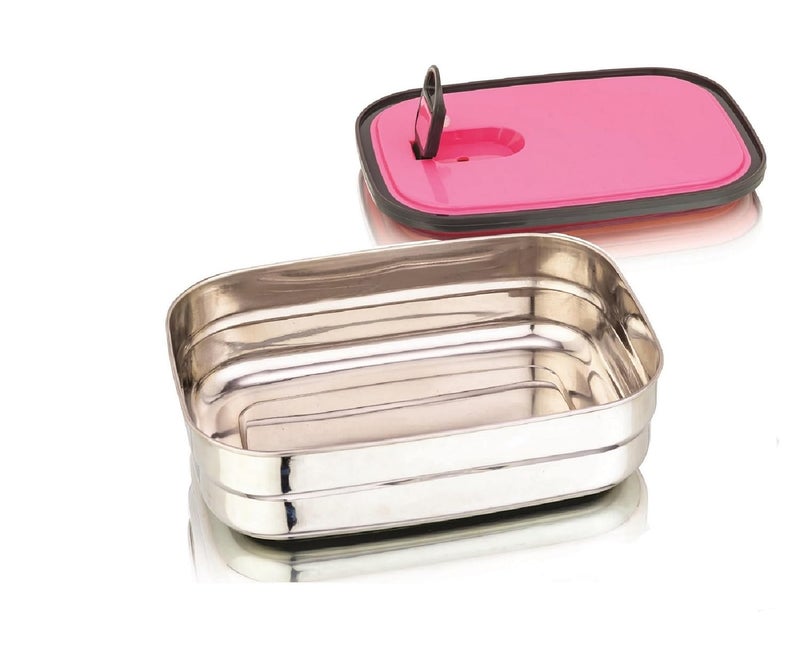 Nabhya Brazil Small Stainless Steel Tiffin Box for Kids, Vacuum Hole with Airtight Leak Proof Lunch Box | Keeps Food Warm & Fresh | Meal Lunch Box for School, Boys & Girls-500ml - Image 1