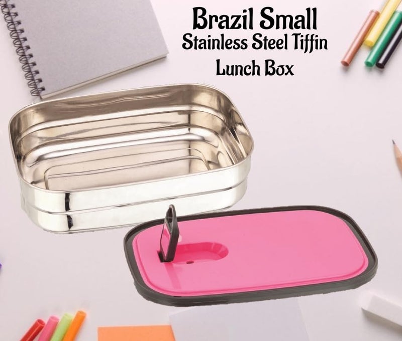 Nabhya Brazil Small Stainless Steel Tiffin Box for Kids, Vacuum Hole with Airtight Leak Proof Lunch Box | Keeps Food Warm & Fresh | Meal Lunch Box for School, Boys & Girls-500ml - Image 3