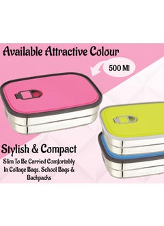 Nabhya Nabhya Brazil Small Stainless Steel Tiffin Box for Kids, Vacuum Hole with Airtight Leak Proof Lunch Box | Keeps Food Warm & Fresh | Meal Lunch Box for School, Boys & Girls-500ml  - Image 4