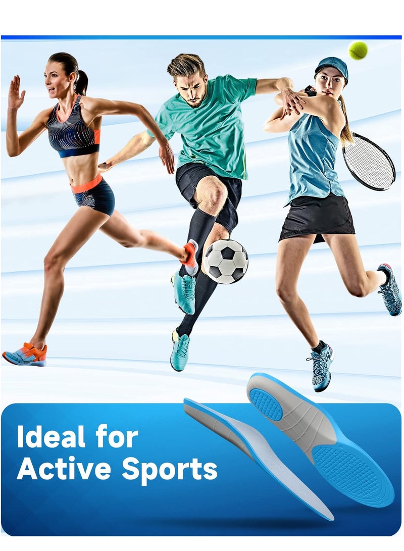SYOSI نعل داخلي رياضي، نعل داخلي مريح لامتصاص الصدمات وتخفيف آلام القدم، نعل داخلي تقويمي للقدم المسطحة، نعل داخلي لدعم قوس القدم لالتهاب اللفافة الأخمصية للرجال والنساء، مقاس كبير (الرجال 8.5-10.5/ النساء 10-12) - Image 4