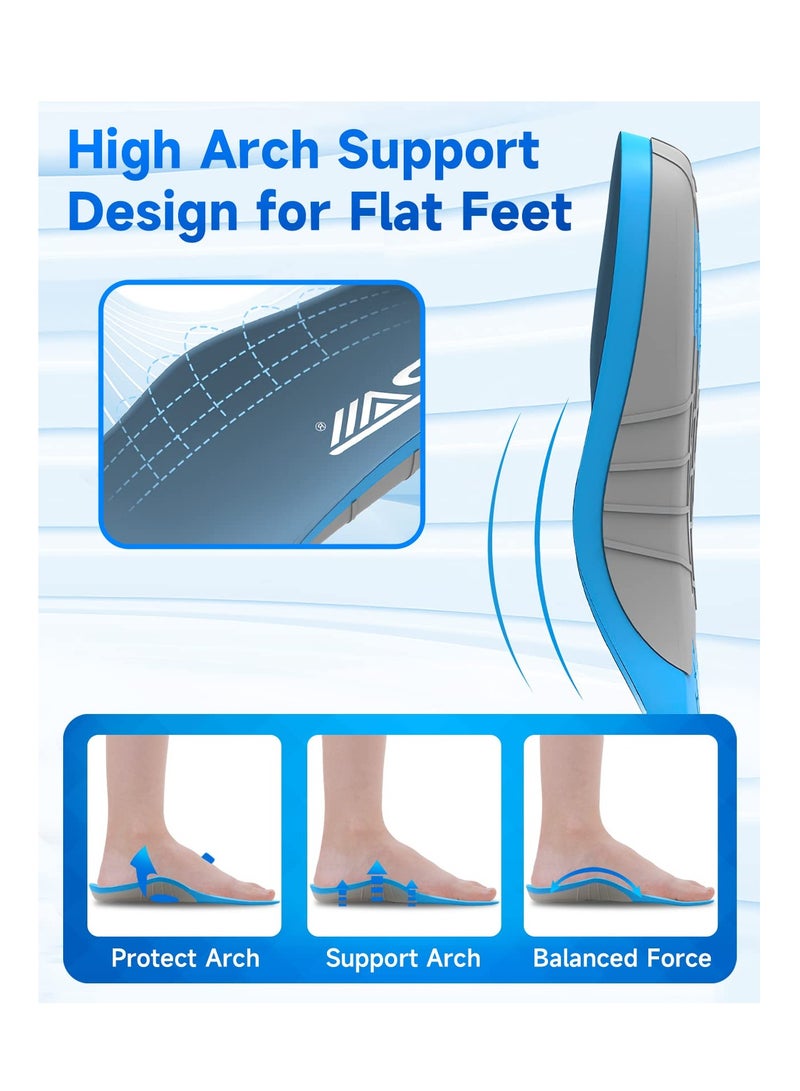 SYOSI نعل داخلي رياضي، نعل داخلي مريح لامتصاص الصدمات وتخفيف آلام القدم، نعل داخلي تقويمي للقدم المسطحة، نعل داخلي لدعم قوس القدم لالتهاب اللفافة الأخمصية للرجال والنساء، مقاس كبير (الرجال 8.5-10.5/ النساء 10-12) - Image 2
