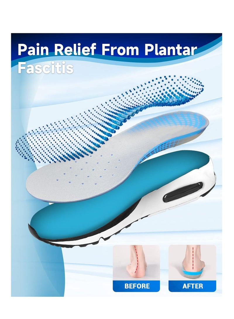 SYOSI نعل داخلي رياضي، نعل داخلي مريح لامتصاص الصدمات وتخفيف آلام القدم، نعل داخلي تقويمي للقدم المسطحة، نعل داخلي لدعم قوس القدم لالتهاب اللفافة الأخمصية للرجال والنساء، مقاس كبير (الرجال 8.5-10.5/ النساء 10-12) - Image 3