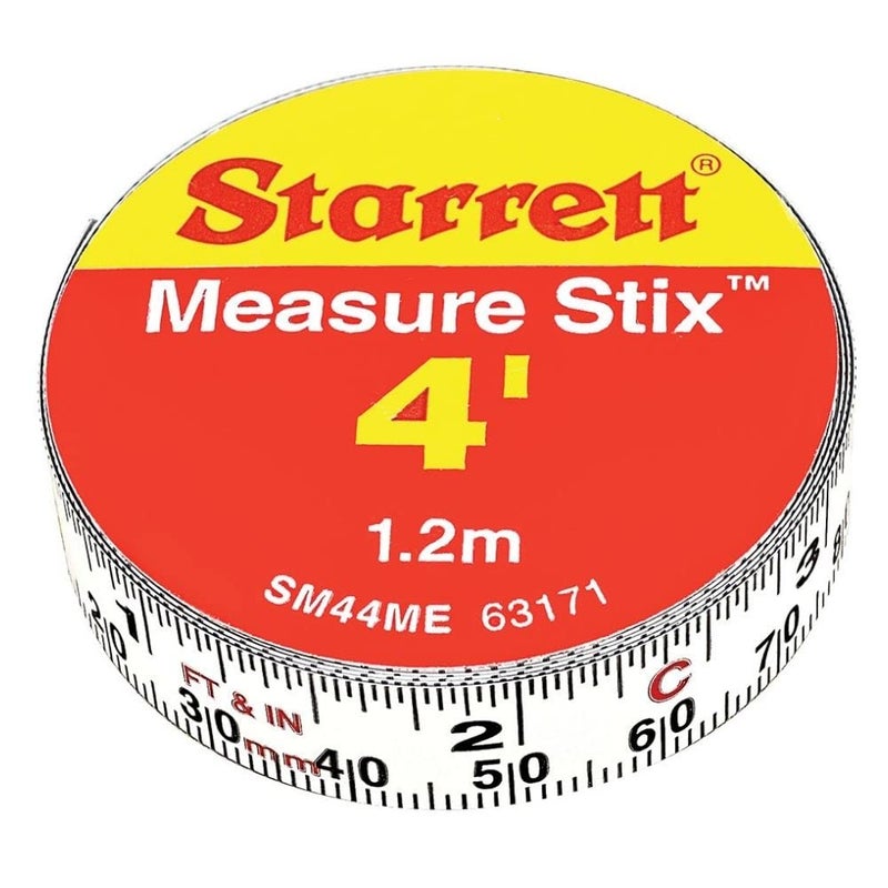 Starrett Tape Measure Stix with Adhesive Backing  Mount to Work Bench Saw Table Drafting Table  12 x 4 English Metric LeftRight Reading  SM44ME - Image 1