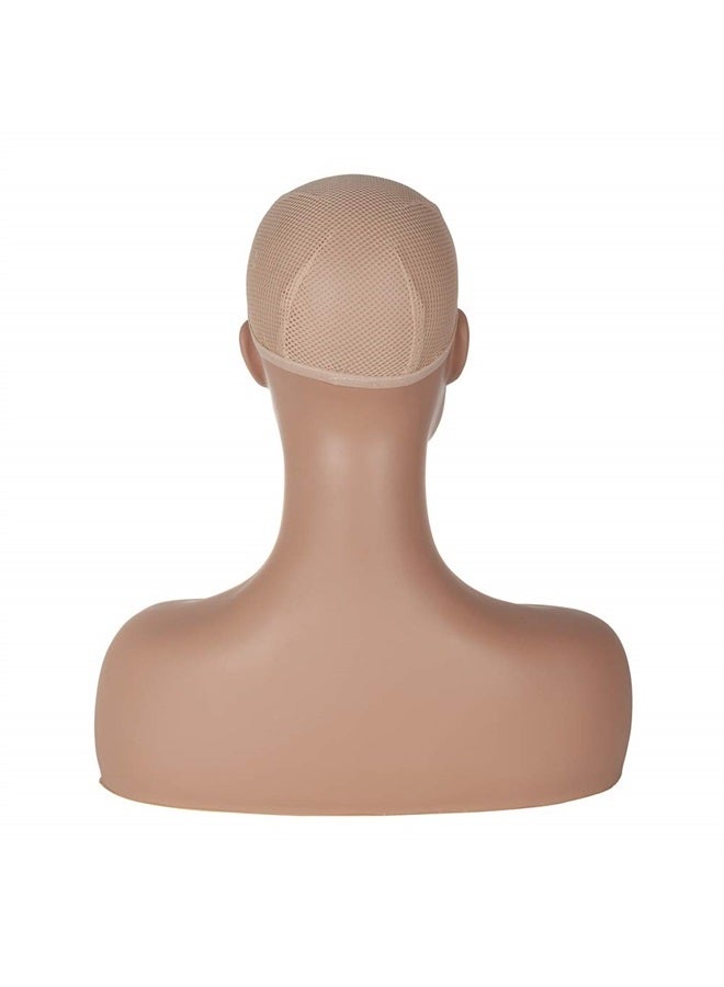 JINGFA Realistic Female Mannequin Head With Shoulder Display Manikin Head Bust for Wigs,Makeup,Beauty Accessories Displaying - Image 3