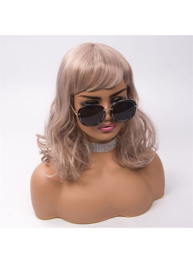 JINGFA Realistic Female Mannequin Head With Shoulder Display Manikin Head Bust for Wigs,Makeup,Beauty Accessories Displaying - Image 2