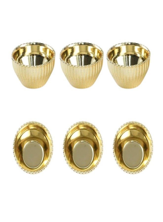 FT ARTS Set of 24 Golden Metallic Finish katori – 33mm, Mini Decorative katori for Resin Art, Home Décor, Crafts, Festivals, and Jewelry Storage, Can be Used in Resin Art and Pooja thali Decoration