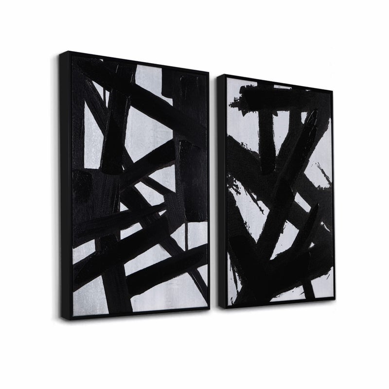 Zessonic Black And White Abstract Wall Art  Black Painting Stroke Graffiti Artwork for Living Room Bedroom Office Decor16 x 24 x 2
