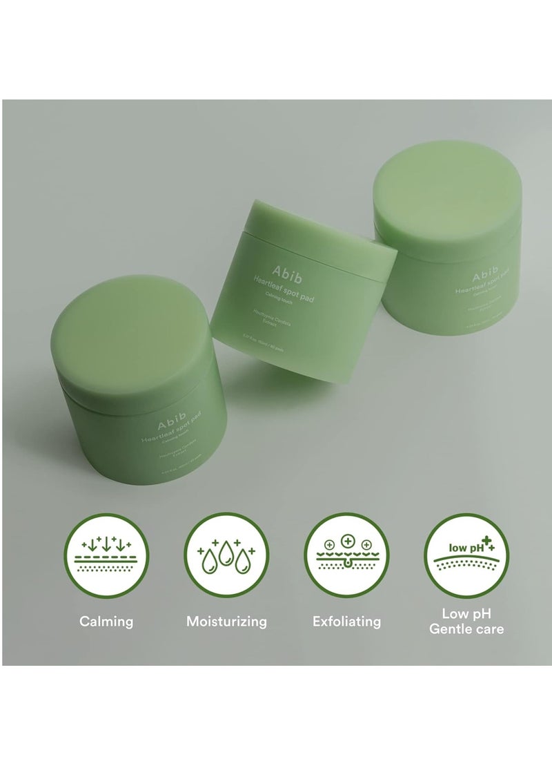 abib - Abib Heartleaf Spot Pad Calming Touch 80 Pads Toner Pads for Face Redness Relief Instant Calming Moisturizing Facial Toner Light Texture Easy to use - Image 1