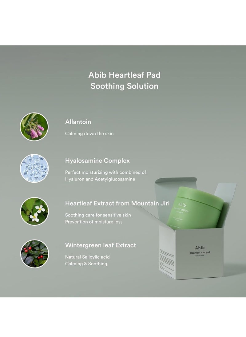 abib - Abib Heartleaf Spot Pad Calming Touch 80 Pads Toner Pads for Face Redness Relief Instant Calming Moisturizing Facial Toner Light Texture Easy to use - Image 1