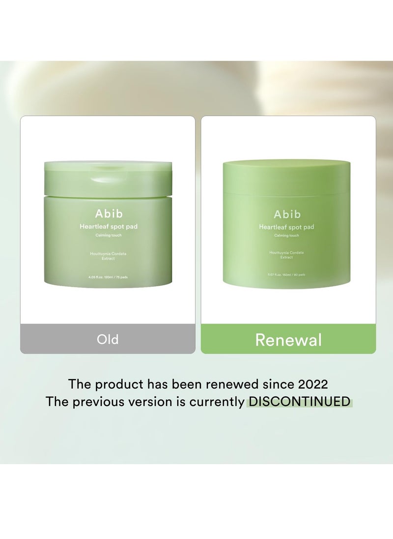 abib - Abib Heartleaf Spot Pad Calming Touch 80 Pads Toner Pads for Face Redness Relief Instant Calming Moisturizing Facial Toner Light Texture Easy to use - Image 1