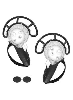 Geekria Geekria Anti-Collision Protection Frame Cover Set Compatible with Quest 3, VR Controller Grips Cover, PC Clear Cover with Knuckle Strap Rocker, Handle Bumper Guard Set (Black, 1 Pair)  - Image 1