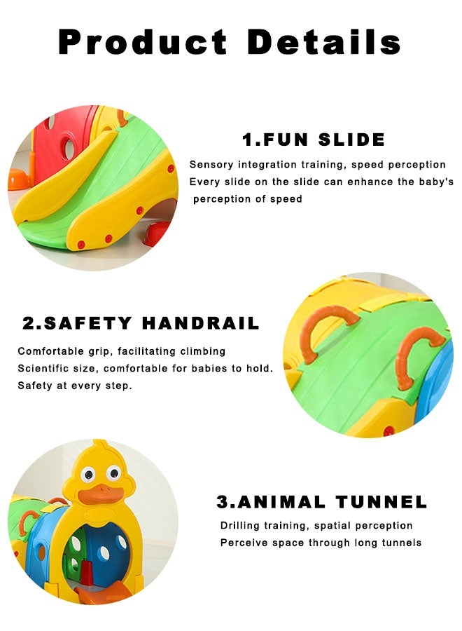 JSAITOYS Yellow Duck Themed Children's Play Set (Slide + Tunnel)-SIT11902 - Image 2