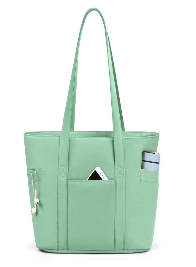 CTWWFS Tote Bag for Women, Travel Essentials Large Tote Bag with Zipper, Top Handle Handbag for Travel, Work, Green, Large - Image 1