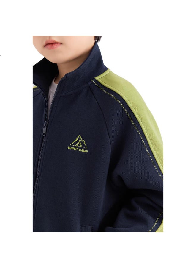 Zuoxi Boys' Autumn Sportswear Set, Children'S Spring And Fall Jacket, New Style, Handsome Clothes For Boys, Navy Blue, Size 140 - Image 2