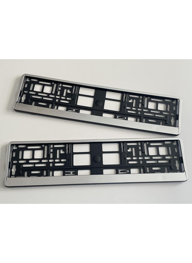 TORONTO 2x Car License Plate Holders Stainless Steel Chrome Look Plastic Universal 520x110 mm Black and Chrome Design Durable and Easy to Install - Image 4