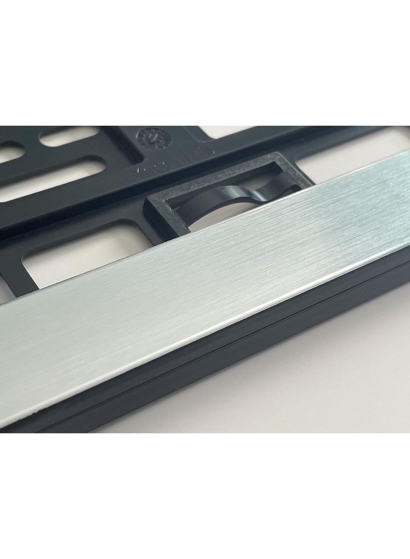 TORONTO 2x Car License Plate Holders Stainless Steel Chrome Look Plastic Universal 520x110 mm Black and Chrome Design Durable and Easy to Install - Image 3