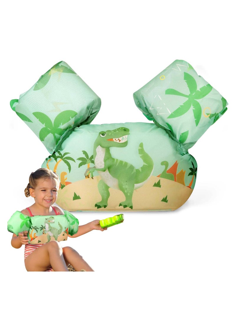 SOLARAE Toddler Swim Vest Baby Swim Jacket Float Swimming Float Vest Infant Pool Floaties for Swimming Aid Boys Girls Learn to Swim Green Dinosaur - Image 1