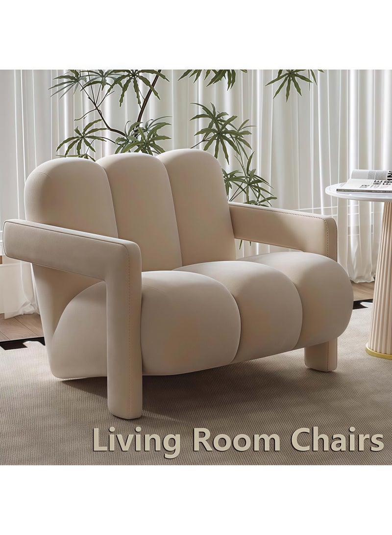 Generic Elegant French Sofa Chair Set for Living Room & Bedroom – Soft Velvet, High-Resilience Cushioning, Solid Wood Frame, Minimalist Design  - Image 4