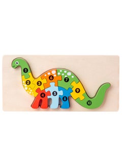 Children's Educational Wooden Puzzle, Long-Necked Dragon, Suitable For Aged 3-5 Years old (Size 20.5*10.6*1.5CM)