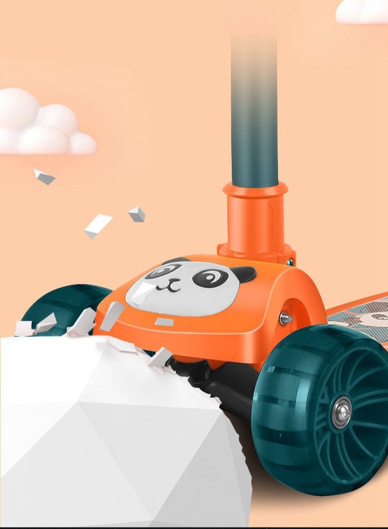 ام جي سكوتر باندا 3 في 1 قابل للطي للأطفال مع موسيقى، أضواء LED، عجلات مضيئة، ارتفاع قابل للتعديل ومقعد قابل للإزالة، سطح مضاد للانزلاق، للاستخدام الخارجي والداخلي للأطفال من 3 إلى 8 سنوات. - Image 3