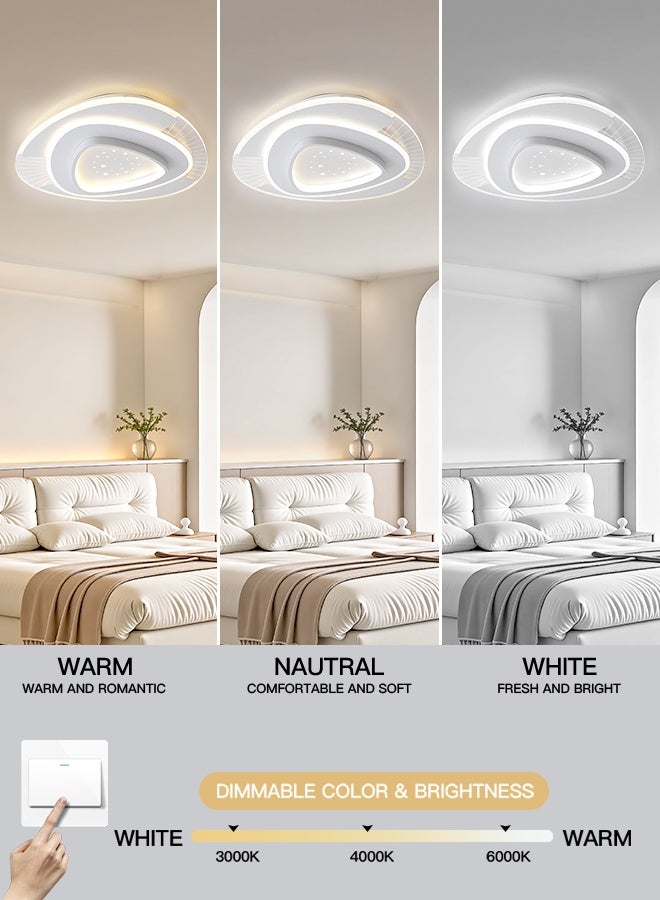 YATAI LIGHTING Modern LED Ceiling Light, 100W Adjustable Brightness, 3000K-6000K Three-Color Dimming, Built-In LED White Fixture for Bedroom, Dining Room & Living Spaces - Image 2