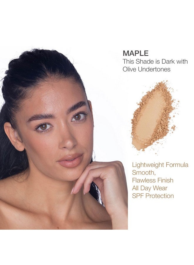 BellaPierre بودرة معدنية أساس SPF 15 خالية من التلك ونباتية وخالية من القسوة تغطية كاملة مضادة للحساسية وآمنة لجميع أنواع البشرة 0.32 أونصة من القيقب - Image 4