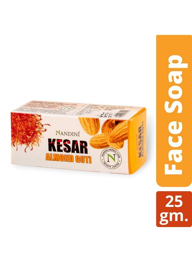 Nandini Kesar & Almond Goti Facial Soap For Man & Women 25G. (Pack Of 10) - Image 3