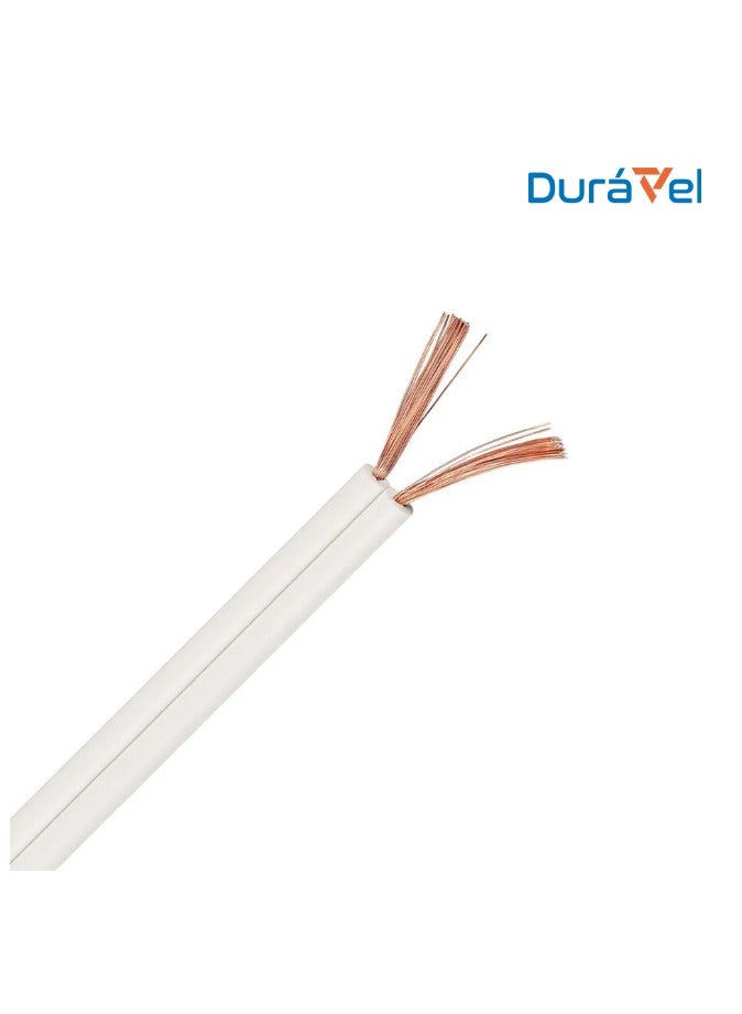 Duravel Duravel Electrical Cable Wire, 2-Core Copper, White PVC Insulated Twin Flexible Copper Cable for Extension Power Wire Home Small Electrical Wiring (WHITE-0.75MM, 20 METER)  - Image 2