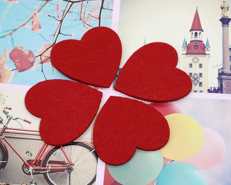 Haoser 50 Pcs Felt Heart Cutouts – 2 Inch Valentine’s Day Decorations for Crafts, Wedding, Scrapbooking, Sewing, DIY Embellishment - Image 3