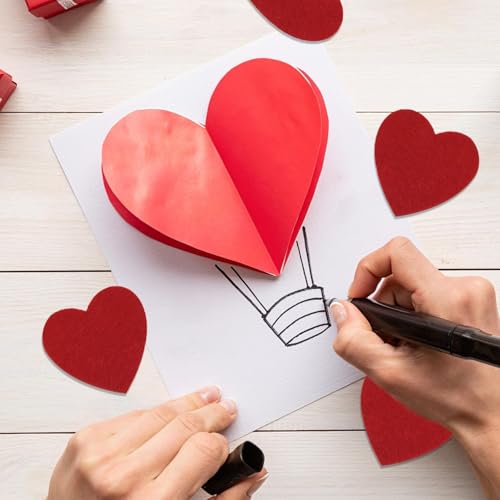 Haoser 50 Pcs Felt Heart Cutouts – 2 Inch Valentine’s Day Decorations for Crafts, Wedding, Scrapbooking, Sewing, DIY Embellishment - Image 4