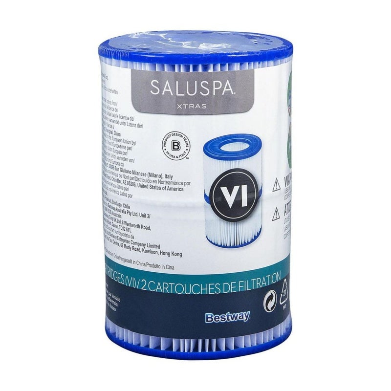 Spa Filter Cartridge 4.2 X 3.1 Inches Blue White - Crystal Clear Water Replacement Filter For Coleman SaluSpa Inflatable Hot Tubs Hawaii Vancouver Models - Image 2