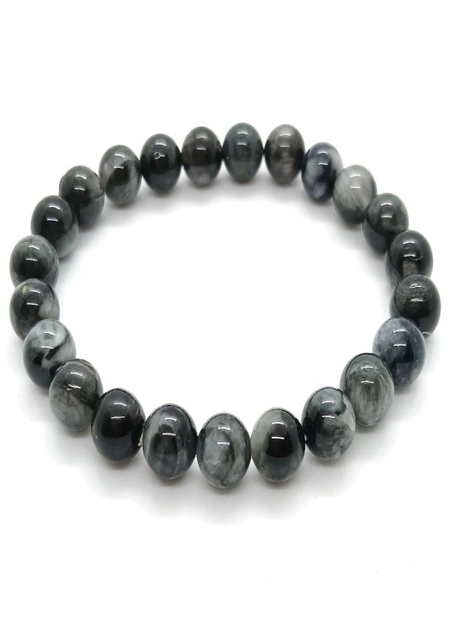 Blue bijoux Cats Eye 8 MM Round Reiki Healing Crystal Stretch Bracelet | For Providing Strong Protection | Balancing Emotions| Helping In Ketu Dosh | Men & Women - Image 5