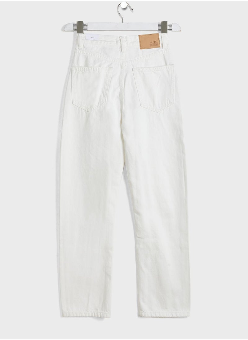 MANGO - Kids Distressed Mom Fit Jeans - Image 1
