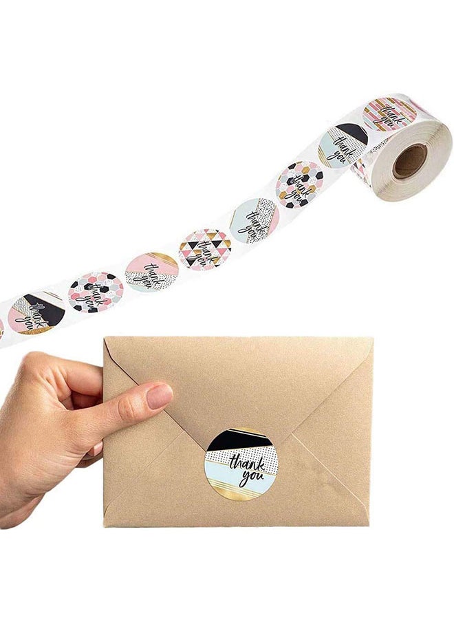 Wownect Pattern Thankyou Sticker Round [1inch][1000 Stickers] Labels For Envelope Seals Packing Seals cards Gift Boxes Shopping Bags Bouquets Cardboard Decoration  - Image 2