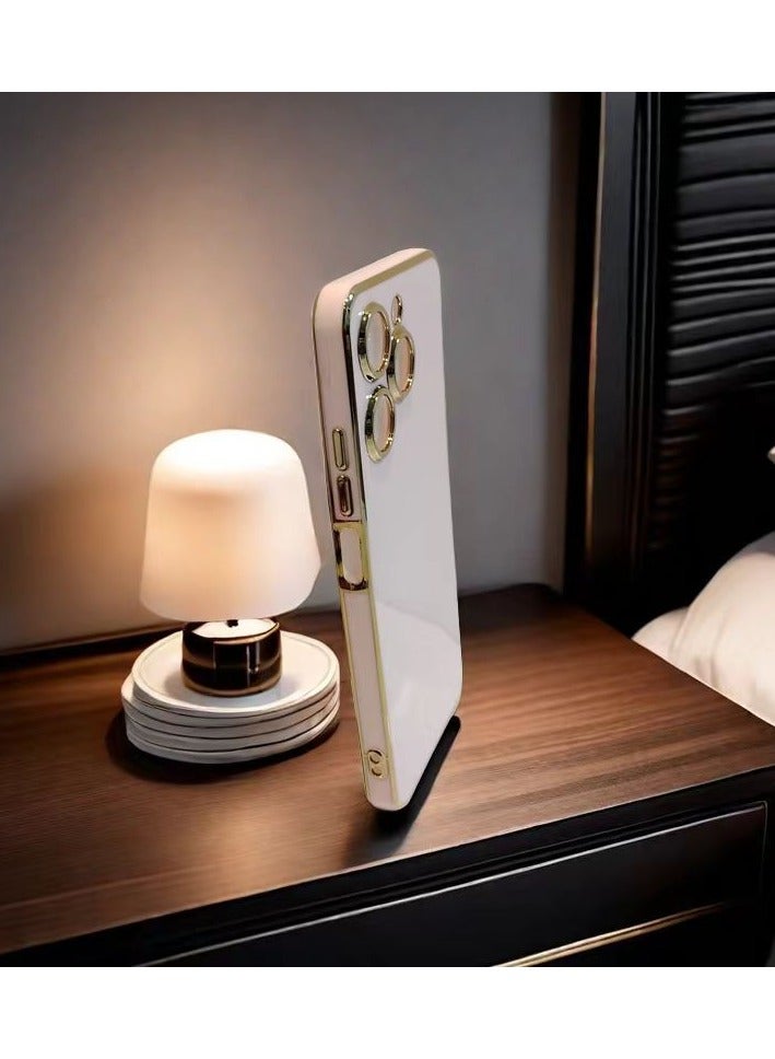 Alyashmac Compatible with Itel A70 phone case, smooth gold chrome,Pink Thin, smooth shock-proof Full protection Itel A70 phone case - Pink - Image 5