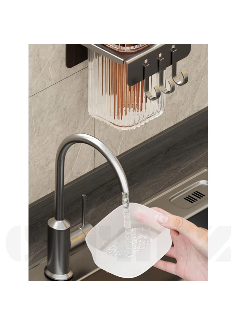 Citaaz Citaaz Chopstick Stand Stainless Steel Cutlery Stand Tool Stand Chopsticks Fork Spoon Cookware Ladle Storage Kitchen Rack Drying Rack 2 Container  - Image 5