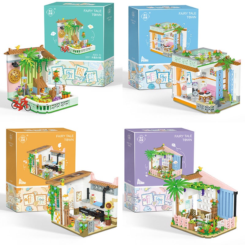 Wei Le Chuanghua 2036 Building Blocks Street View Studio Fairy Tale Town Sunshine Flower House Building Assembled Children'S Toys For Girls - Image 4