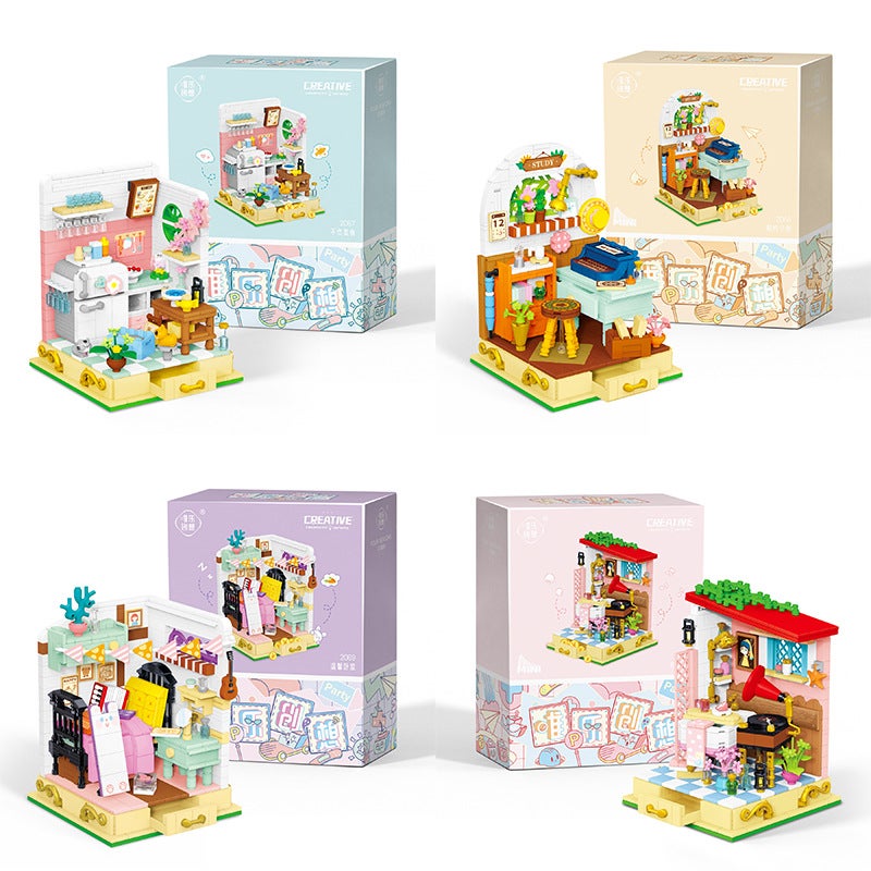 Wei Le Chuanghua 2036 Building Blocks Street View Studio Fairy Tale Town Sunshine Flower House Building Assembled Children'S Toys For Girls - Image 3