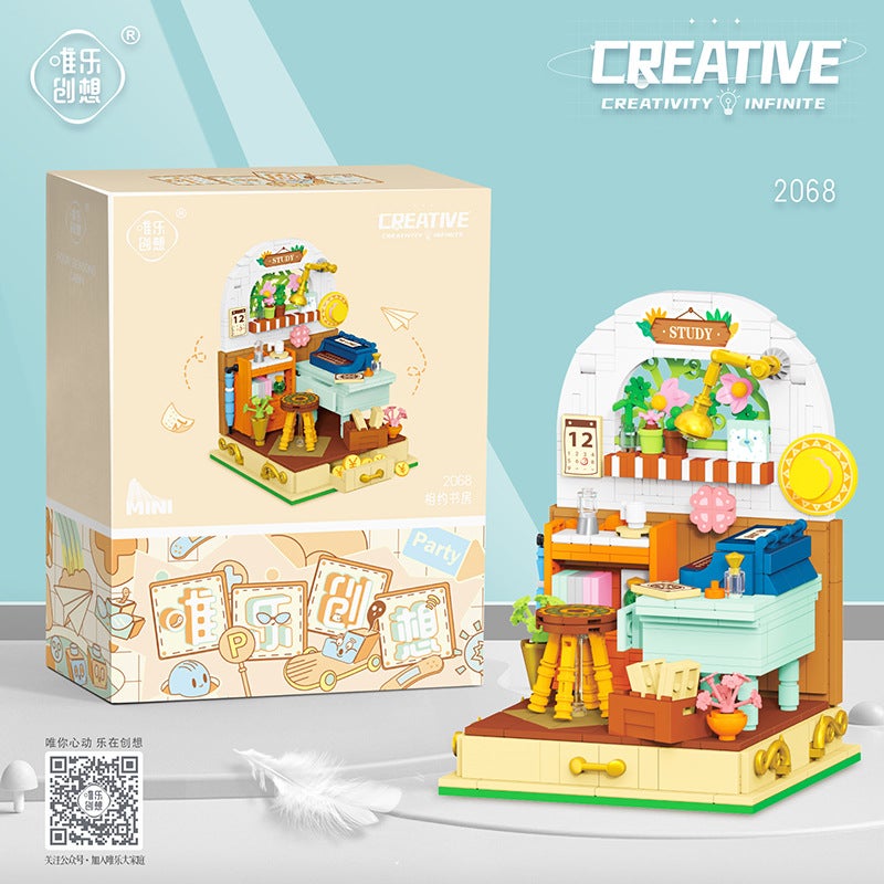 Wei Le Chuanghua 2036 Building Blocks Street View Studio Fairy Tale Town Sunshine Flower House Building Assembled Children'S Toys For Girls - Image 1
