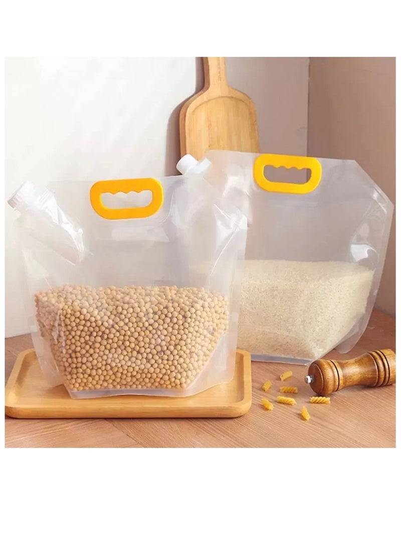 Bags for storing grains and liquids, a set of food storage bags, 8 sealed bags of 4 sizes, transparent, highly durable, washable and heat resistant - Image 3