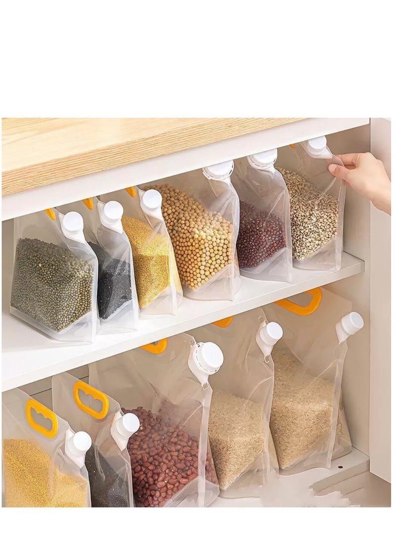 Bags for storing grains and liquids, a set of food storage bags, 8 sealed bags of 4 sizes, transparent, highly durable, washable and heat resistant - Image 4