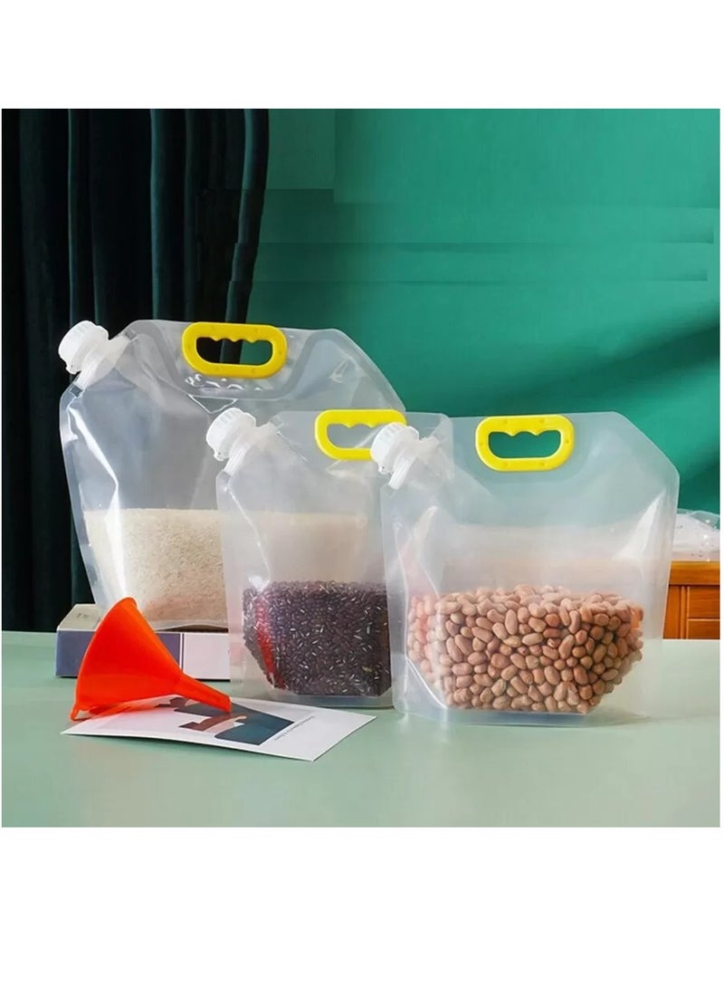 Bags for storing grains and liquids, a set of food storage bags, 8 sealed bags of 4 sizes, transparent, highly durable, washable and heat resistant - Image 1